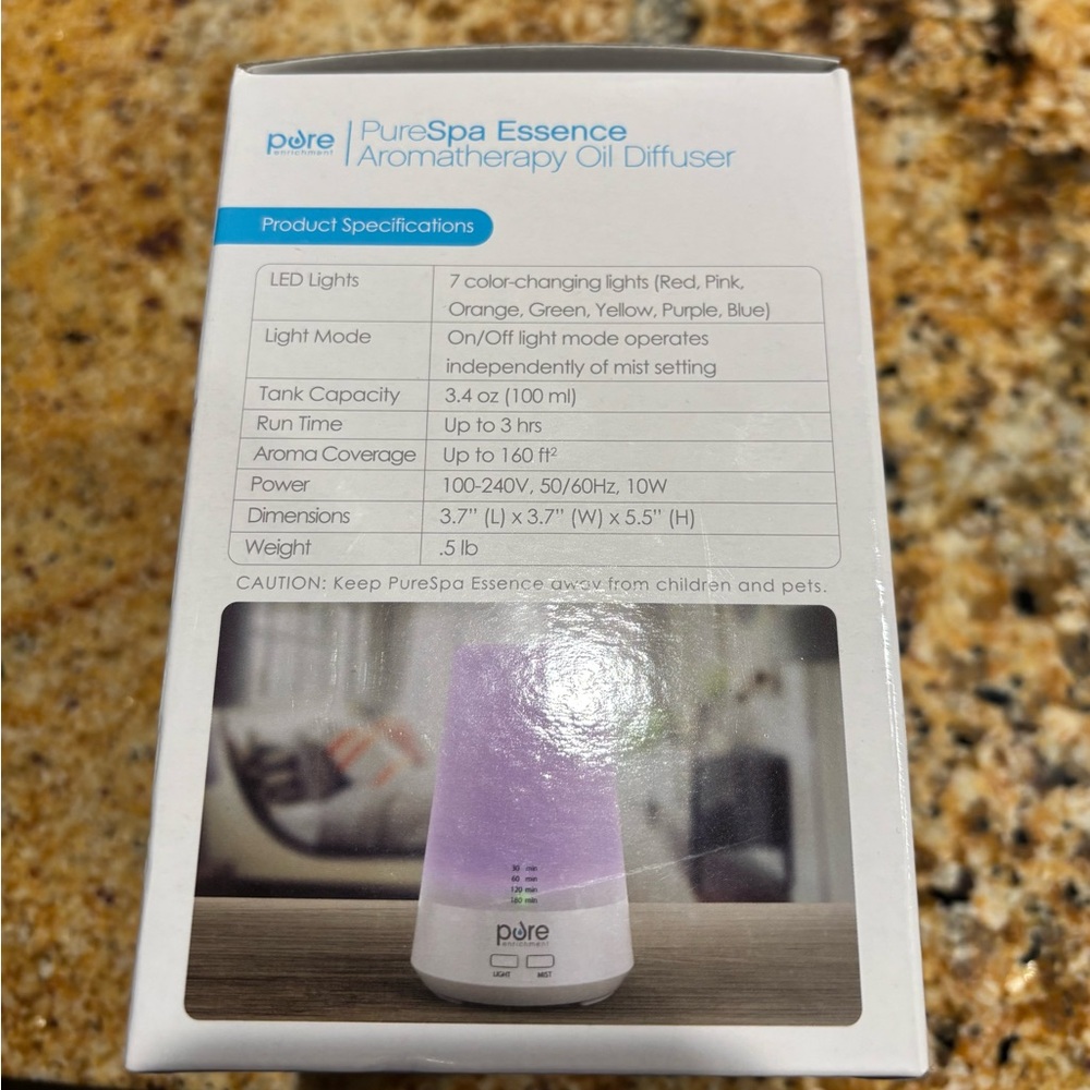 PureSpa Essence Aromatherapy Oil Diffuser - Pink - Picture 2 of 4